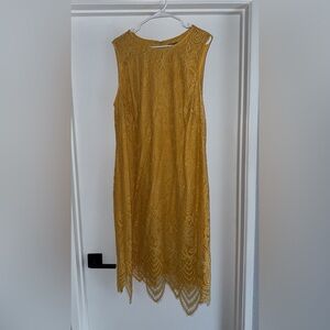 Sharagano Mustard Lace Dress